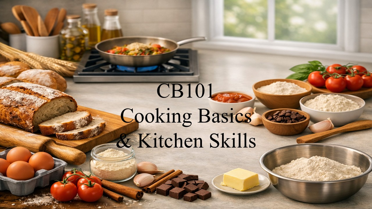 CB101: Cooking Basics & Kitchen Course Skills Welcome & Instruction Package